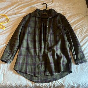 Thick green & burgundy flannel!